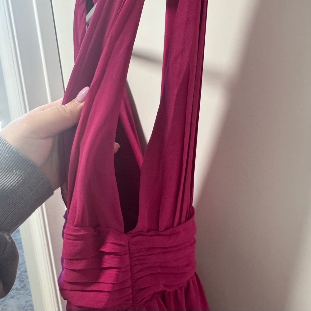 Lulus Heavenly Hues NWOT size Large Magenta Maxi Dress Chiffon‎ Formal Gown - Picture 5 of 15